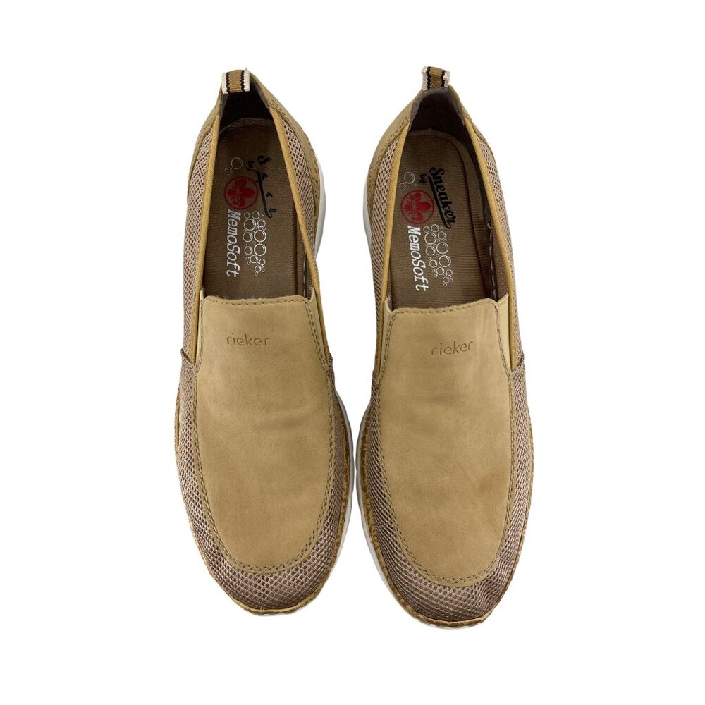 Women's size 11 Tan Rieker Slip-ons Extra Soft Memosoft and Luxury Sole Riricon